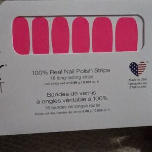 Bright Pink Nail Polish Strips - 16 Pack